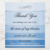 法律ストライプののワインラ結婚ベルの青い母 ワインラベル (シングルラベル)