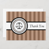 法律ストライプサンキューカードはかりで測（茶色） サンキューカード (正面/裏面)