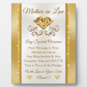 法律パーソナライズされたに基づく義母の大事な行事への贈り物 フォトプラーク (正面)