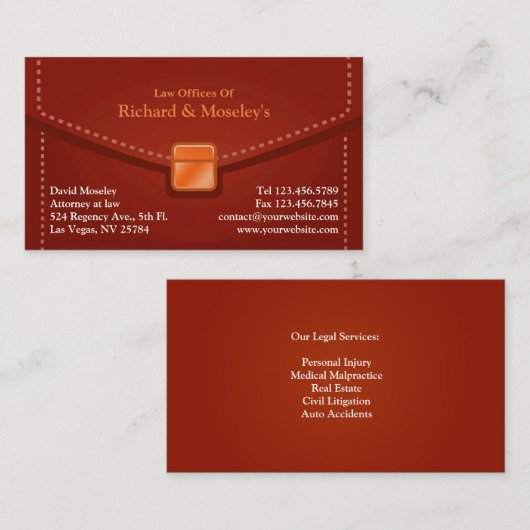 法律ブリーフケースの名刺 名刺 (正面/裏面)