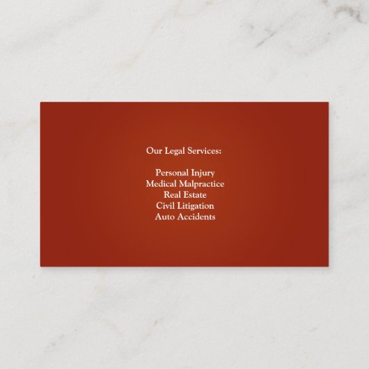 法律ブリーフケースの名刺 名刺 (裏面)