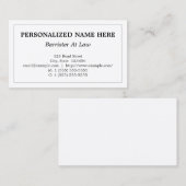 法律プロファイルカードの立派な弁護士 名刺 (正面/裏面)