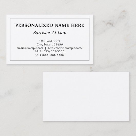 法律プロファイルカードの立派な弁護士 名刺 (正面/裏面)