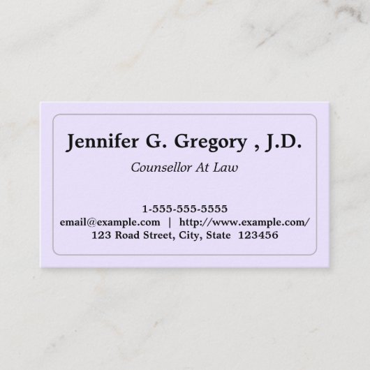 法律事務モダンカードのクリーン&カウンセラー 名刺 (正面)