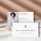 法律事務モダン所ロゴ法律弁護士の写ミニマル真 名刺