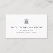 法律事務モダン所法律弁護士写真海軍ホワイト 名刺 (正面)