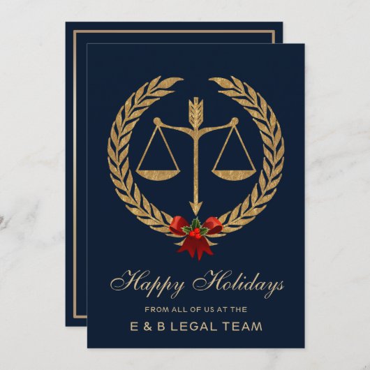 法律事務所のホリデーカード シーズンカード (正面/裏面)