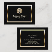 法律事務所のモダンな金ゴールドのボーダー弁護士弁護士 名刺 (正面/裏面)