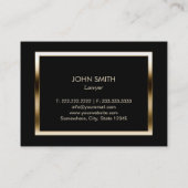 法律事務所のモダンな金ゴールドのボーダー弁護士弁護士 名刺 (裏面)