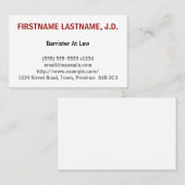 法律事務所の名刺のClean Barrister 名刺 (正面/裏面)