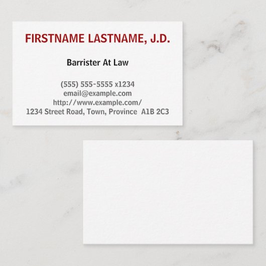 法律事務所の名刺のClean Barrister 名刺 (正面/裏面)