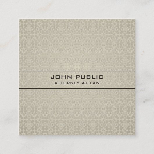 法律事務所の弁護士のモダンでエレガントな絹の贅沢 スクエア名刺 (正面)