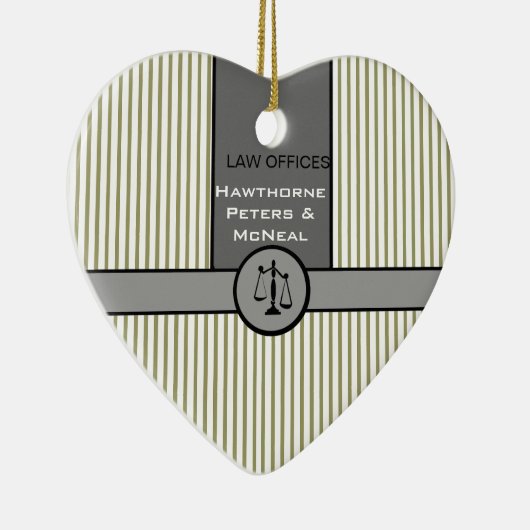 法律事務所の弁護士の正義のスケールのカスタムな法律のギフト セラミックオーナメント (右)