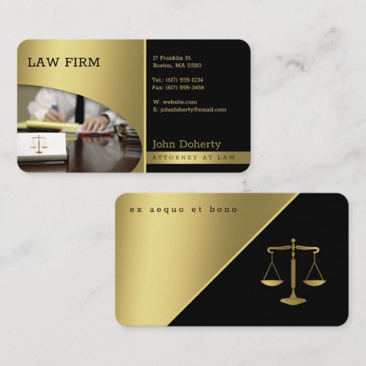 法律事務所の提唱者 |弁護士ゴールデン 名刺 (正面/裏面)