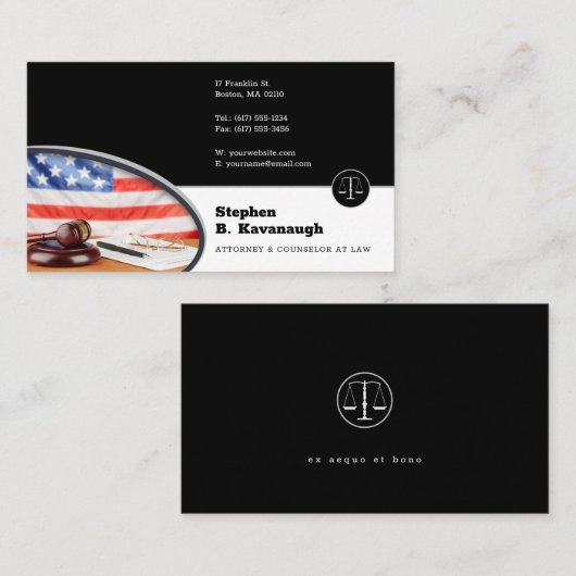 法律事務所の提唱者 |弁護士白黒 名刺 (正面/裏面)