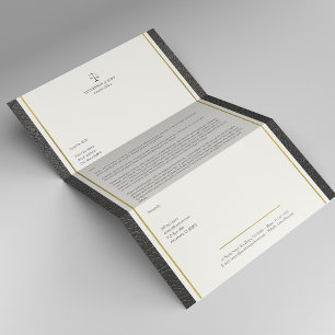 法律事務所の模造革ゴールドストライプエレガント レターヘッド