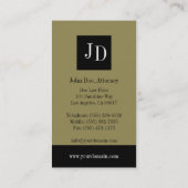 法律事務所の金ゴールドか黒い旗 名刺 (裏面)