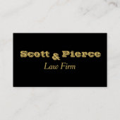 法律事務所の黒のはっきりしたな金ゴールドの手紙 名刺 (正面)