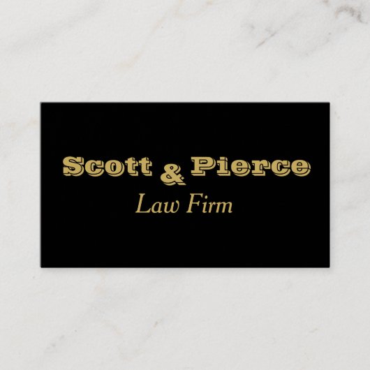 法律事務所の黒のはっきりしたな金ゴールドの手紙 名刺 (正面)