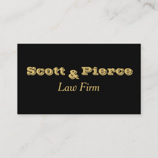 法律事務所の黒のはっきりしたな金ゴールドの手紙 名刺 (正面)