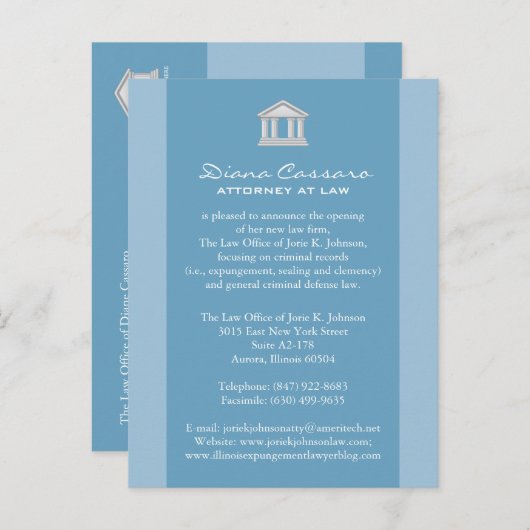 法律事務所アナウンスメントカード 案内ポストカード (正面/裏面)