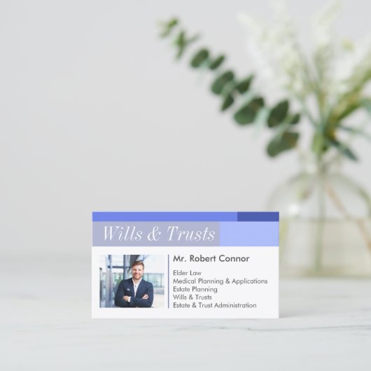 法律事務所ウィルズ&トラスト弁護士アドバイザー 名刺 (スタンド正面)