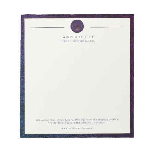 法律事務所エレガントプロフェッショナルパーソナライズされた ノートパッド (正面)