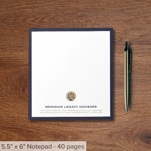 法律事務所エレガントプロフェッショナルパーソナライズされた ノートパッド