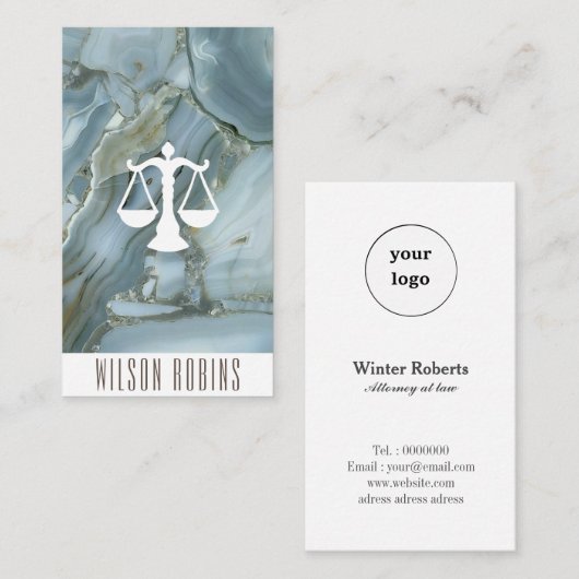 法律事務所ロゴ金ゴールドグリッター大理石名刺 名刺 (正面/裏面)