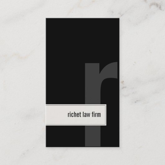 法律事務所弁護士の名刺のはっきりしたなモノグラムの黒 名刺 (正面)