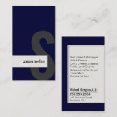 法律事務所弁護士の名刺のはっきりしたなモノグラム海軍 名刺 (正面/裏面)