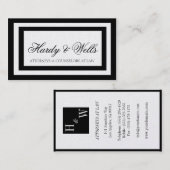 法律事務所弁護士の弁護士の黒は金ゴールドの紙を縁どります 名刺 (正面/裏面)