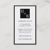 法律事務所弁護士の弁護士の黒は金ゴールドの紙を縁どります 名刺 (裏面)