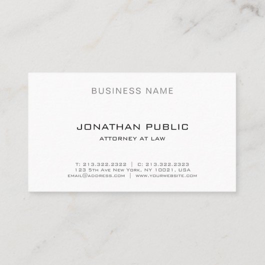 法律事務所弁護士弁護士モダンエレガントテンプレート 名刺 (裏面)