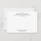 法律事務所法的フォーマルプロフェッショナルブラック ノートカード (正面)