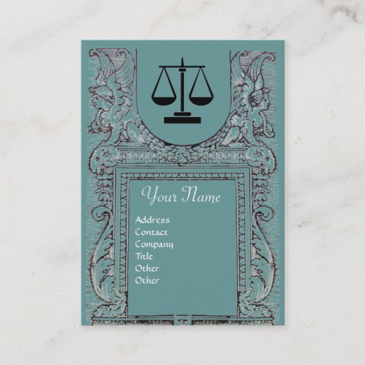 法律事務所・弁護士のモノグラム（青灰色） 名刺 (正面)