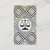 法律事務所,弁護士ダマスク白黒真珠 名刺 (裏面)