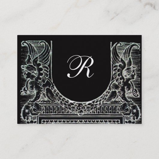 法律事務所、弁護士モノグラム白黒パール 名刺 (裏面)