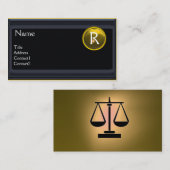 法律事務所,弁護士モノグラム黒トパーズ 名刺 (正面/裏面)