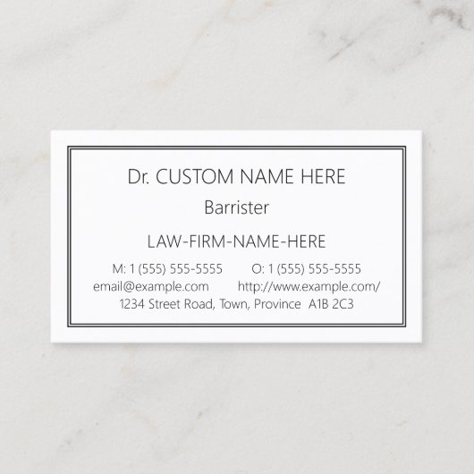 法律伝統的プロフェッショナル名刺 名刺 (正面)