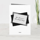 法律写真名グレー黄色の誕生日の息子 カード (裏面)