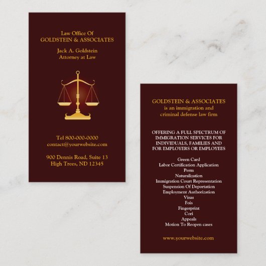 法律名刺 名刺 (正面/裏面)