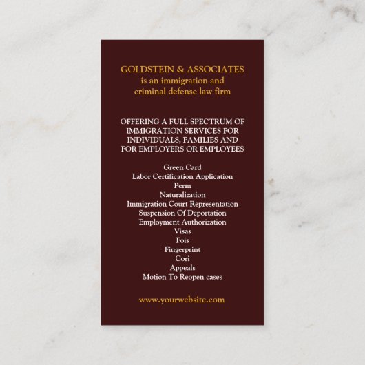 法律名刺 名刺 (裏面)