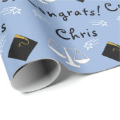 法律学パーソナライズされた院卒業生ギフトラッピング紙 ラッピングペーパー (ロールコーナー)