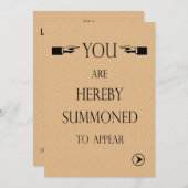 法律学校の卒業のパーティの招待状の召喚状 招待状 (正面/裏面)