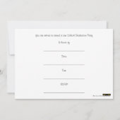 法律学校の卒業のパーティの招待状は本をはかりで測ました 招待状 (裏面)