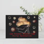 法律学校の卒業のパーティの招待状は本をはかりで測ました 招待状 (スタンド正面)