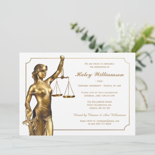 法律学校の卒業の招待状 招待状 (スタンド正面)