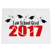 法律学校の卒業生の2017年の卒業のギフトバッグ(赤い) ラージペーパーバッグ (正面)