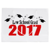 法律学校の卒業生の2017年の卒業のギフトバッグ(赤い) ラージペーパーバッグ (裏面)